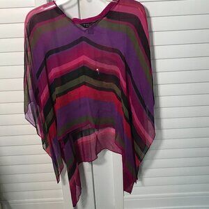 Signature by Robbie Bee striped silk wrap, OS